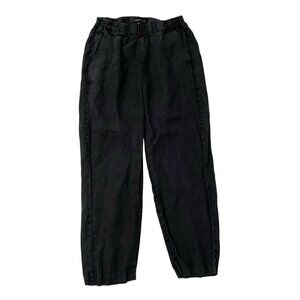 Quince 100% Linen Tapered Leg Pull-On Pants Classic Minimalist Black size XS